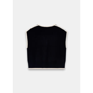 Mint Velvet Navy Contrast Trim Sleeveless Cardigan